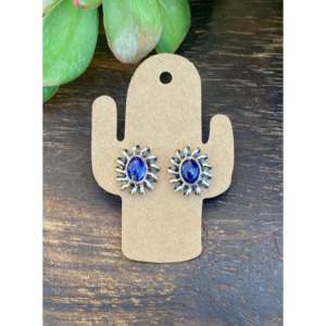 Navajo Handmade Lapis & Sterling Silver <b>Post</b> <b>Earrings</b> Cultural Collectible Jewelry - Product Image 1