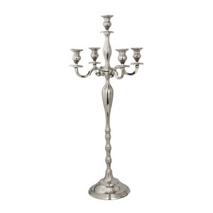 Décoration d'intérieur élégante et centre de table pour mariage, candélabre de haute qualité à 5 bras en laiton doré, porte-bougie de table - Product Image 6
