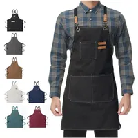Tablier de cuisine sans manches en cuir thermique moderne de haute qualité, personnalisable (logo, couleurs, tailles) pour barbier, café, restaurant