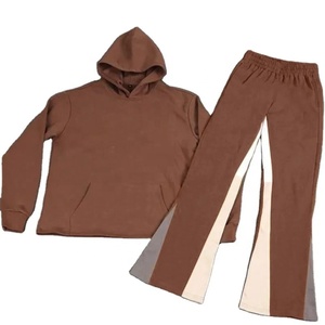 100% coton blanc décontracté luxe sweats à capuche survêtement unisexe polaire broderie en vrac poids lourd plaine hommes à capuche ensembles pantalons de survêtement - Product Image 1