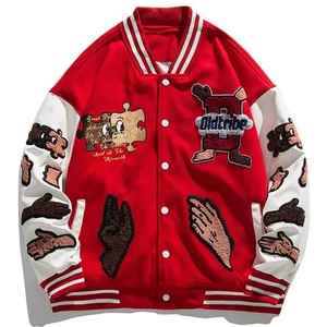 Blouson d'aviateur en coton OEM grande taille pour hommes avec broderie personnalisée et col montant de course vintage pour l'hiver en moto - Product Image 1