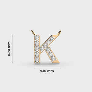 Colgante de Moissanita 'K' de Kudos para Unisex y Niños en Plata de Ley Chapada en Oro, Amuleto con Letra del Alfabeto, Estilo Clásico, Joyería Fina - Product Image 2