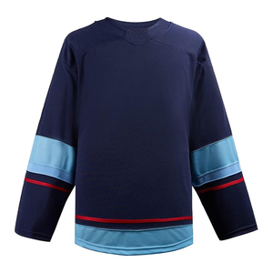 Vente en gros de maillots et uniformes de hockey sur glace 100% polyester imprimés par transfert de chaleur de haute qualité avec des couleurs et des logos personnalisés - Product Image 1