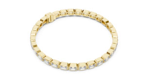 Pulsera de Boda de Oro Amarillo de 14K con Diamante Cultivado en Laboratorio y Esmeralda para Mujer, Regalo de Aniversario Nupcial Certificado de Lujo, Elegante - Product Image 4