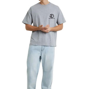 เสื้อยืดคอกลมสำหรับผู้ชายเสื้อคอกลมผ้าฝ้าย100% หนักพิมพ์โลโก้แบบกำหนดเอง - Product Image 4