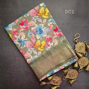 Beaux saris avec une belle impression avec un pallu attrayant - Product Image 2