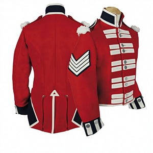 OEM Manufacturer Professional Customizable Requirement Logo Printed Uniform Guards Red Men's Coat - Product Image 1