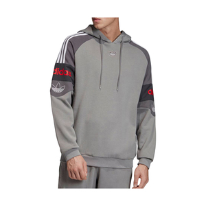 Adidas Originals Spirit Fb Oh Hood Felpe Attive da Uomo con Cappuccio Colore: Grigio Tre/Carbonio 100% Autentico - Product Image 1