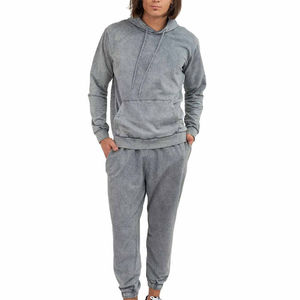 Chándal de entrenamiento de algodón para hombre con lavado ácido, el mejor precio al por mayor, ropa informal, conjunto de chándal de lavado ácido para hombre liso - Product Image 3