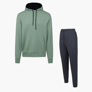 เซ็ตเสื้อฮู้ดผู้ชายฤดูหนาวใหม่ชุดวอร์มแบบสวมหัวผ้าฟลีซชุดกีฬาลำลองกางเกงวอร์ม - Product Image 1