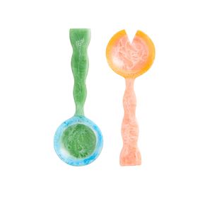 Servidor de ensalada de resina con fregona con incrustaciones de resina Utensilios para servir para utensilios de cocina y pulido a mano - Product Image 3