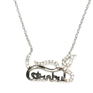 Collar de Plata de Ley 925 con Tulipán de Estambul y Piedra Blanca, Joyería Cultural Coleccionable - Product Image 4