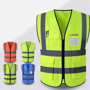 Chaleco de Seguridad de Alta Visibilidad Naranja 100% Poliéster, Clase 2, con LED Intermitente, Impermeable, Estándar TÁCTICO para Trabajos de Construcción - Product Image 2