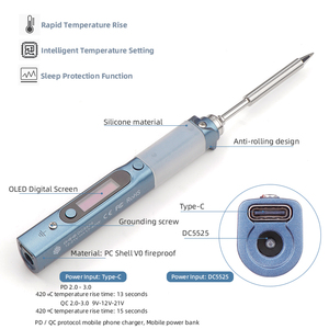 <span class=keywords><strong>Mini</strong></span> fer à souder numérique Portable USB type-c 65W pin64 fer à souder intelligent à température constante avec TS-100 pointes - Product Image 4