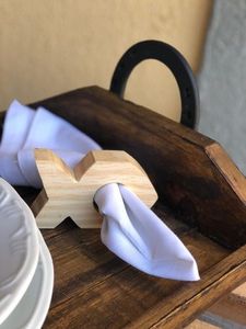 Servilletero de mesa de comedor Servilletero de madera Anillos decorativos para Decoración de mesa - Product Image 2