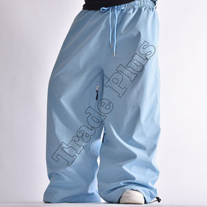 Pantalones Cargo holgados de moda para hombre al por mayor RTS pantalones acampanados de trabajo a prueba de viento con cierre de cremallera ropa de calle de pierna ancha - Product Image 3