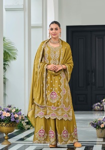 Fuente directa para la nueva colección Real Chinon bordado trabajo Salwar Kameez indio y paquistaní fiesta desgaste listo-hecho - Product Image 4