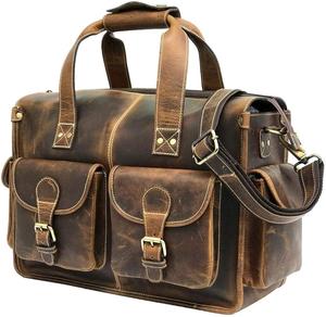 2024กระเป๋าใส่แล็ปท็อปหนังควายแท้งานแฮนด์เมดสไตล์วินเทจแบบพกพาสไตล์โบฮีเมียน - Product Image 6