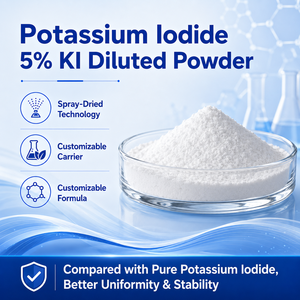 <span class=keywords><strong>Iodure</strong></span> <span class=keywords><strong>de</strong></span> <span class=keywords><strong>potassium</strong></span> séché par pulvérisation 5% KI en poudre CAS 7681-11-0 Ingrédient KI <span class=keywords><strong>de</strong></span> qualité alimentaire pour la fabrication <span class=keywords><strong>de</strong></span> prémélanges - Product Image 1