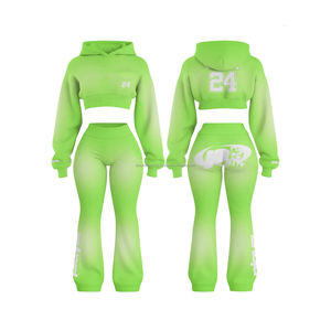 Classic 2-Piece Women's Zipper Long-sleeved Yoga <b>Jacket</b> & Flared Pants Set Nude Feeling Gym Fitness <b>Workout</b> Stretch Sports Set - Product Image 4