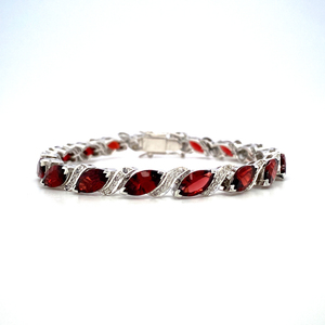 Pulsera granate Boda Regalo del Día de San Valentín Joyería Granate Cristal Diamante Encanto Joyería Para Mujer Pulsera Verde - Product Image 2