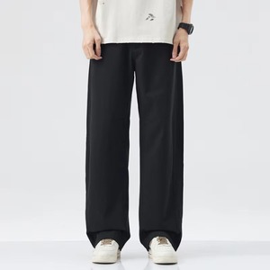 Pantalones ecológicos naturales para hombre, transpirables, frescos, Retro, sueltos, rectos, para restaurante, Primavera Verano 2025 - Product Image 3