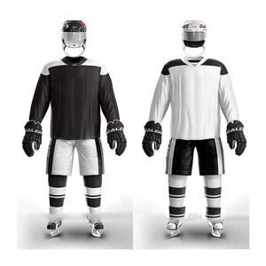 Maillot de hockey sur glace personnalisé en gros OEM avec short assorti, uniformes en polyester durable à séchage rapide, tailles jeunes et grandes tailles, vente en gros - Product Image 2