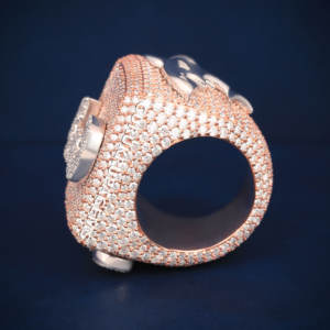 Vente en gros Fabricant de bagues avec chiffres et lettres personnalisées Bague Hip Hop en argent 925 glacé VVS Moissanite avec diamants - Product Image 4