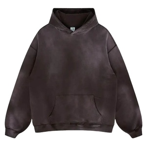 Fabricante personalizado para hombre Oversize algodón Vintage ácido lavado sudaderas con capucha logotipo personalizado Oversize ácido lavado sudaderas con capucha - Product Image 1