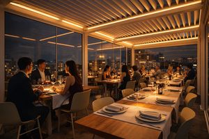 Pérgola Retráctil de Aleación de Aluminio con Recubrimiento en Polvo, Techo de Láminas, Resistente al Viento y Ecológica para Espacios Exteriores Modernos - Product Image 2