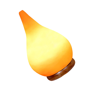 Lámpara de sal del Himalaya en forma de lágrima, tallada a mano, luz de mesa de sal rosa con interruptor regulador y base de madera - Product Image 5