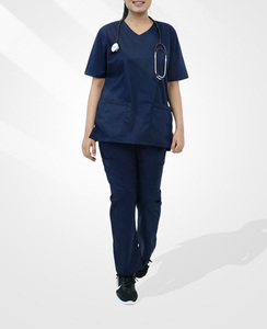 Uniforme Médico Personalizado con Logotipo, Tela Elástica de Poliéster y Spandex, Manga Corta, Unisex, Fácil Cuidado, Antiarrugas, para Doctor y Hospital - Product Image 5