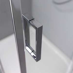 Paroi de douche carrée transparente Ferrara 90x90 cm, hauteur 195 cm, style moderne, rideau inclus - Product Image 6