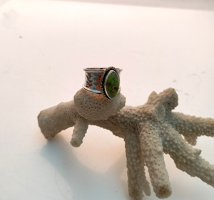 925เครื่องประดับชั้นดีเงินสเตอร์ลิงสำหรับงานแต่งงานสุภาพสตรีพลอยเทอร์ควอยซ์สีเขียวทองแดงขายส่งจากโรงงาน - Product Image 3