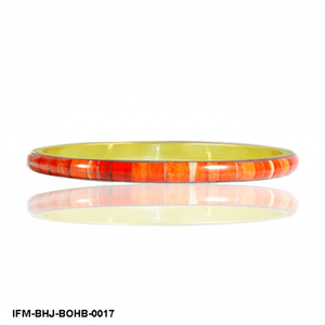 Handcrafted Natural Horn and Polished Brass <b>Bangle</b> <b>Bracelet</b> Ethnic Inlay Boho Jewelry for Women - Product Image 1