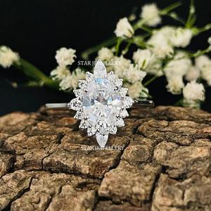 14K oro sólido 1 Ct CVD diamante solitario anillos de compromiso, 1 Ct corte ovalado laboratorio crecido diamante solitario anillo de diamante - Product Image 2