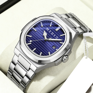 Reloj de Cuarzo Clásico para Hombre con Fecha, Acero Inoxidable, Resistente al Agua 3ATM, 42mm, Reloj de Pulsera para Negocios y Uso Diario - Product Image 1