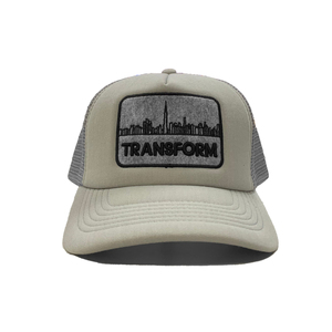 Structured Grey Mesh Foam Trucker Hat With Custom Embroidery Logo, Young & Eye <b>Catching</b> Fashion for Everyone, Made by Injae Vina - Product Image 1