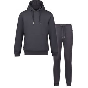 Conjunto de Dos Piezas, Sudadera con Capucha Extra Grande de Felpa Personalizada y Pantalones Deportivos para Hombre, Chándal 100% Algodón, Estampado Sólido de Invierno - Product Image 1