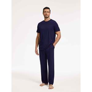 Ensemble de pyjama pour homme en tissu de bambou, vente en gros, ensemble deux pièces, vêtements de détente, grandes tailles - Product Image 2