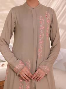 Kaftan Abaya de Luxe Noir Personnalisé Éthnique Islamique Moyen-Orient, Nouvelle Collection, Col Montant, Manches Longues, Longueur Cheville, Polyester Respirant - Product Image 6