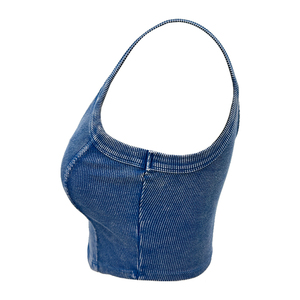 Femmes dames tricot sans manches mode neige lavé haut 2025 - Product Image 3