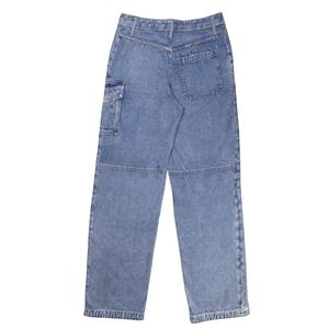 Pantalones de chándal de mezclilla de cintura alta para mujer de alta calidad, Pantalón recto con cremallera y bolsillos casuales para exteriores para invierno - Product Image 4