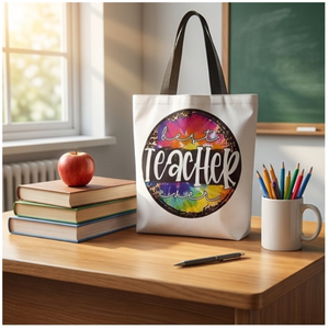 Sac fourre-tout en toile peinte pour l'appréciation des enseignants, sac à bandoulière réutilisable pour les courses, cadeau amusant pour la salle de classe, usage quotidien, 27x37cm - Product Image 2