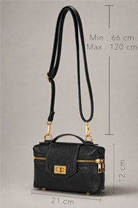 Custom Logo Women's Black Canvas Zipper Waterproof <b>Vanity</b> <b>Case</b> Crossbody Trunk Bag OEM Top Handle Private Label Manufacturer - Product Image 4