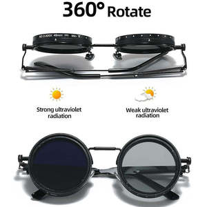 Unisex Sunglasses Polarized <b>Mirror</b> Lenses Built-in UV Protection Adjustable Brightness <b>Plastic</b> Gold Green Frames Stylish Vintage - Product Image 2