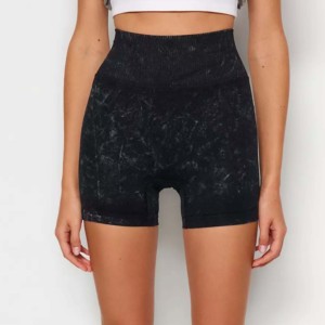 Pantalones cortos de mezclilla Vintage negros lavados con ácido de alta calidad para mujer Ropa de calle de algodón hecha a medida Diseño desgastado Señoras al por mayor - Product Image 4