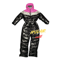 Combinaison de ski d'hiver rembourrée à fermeture éclair, coupe-vent et imperméable, combinaison de ski épaisse et chaude pour homme
