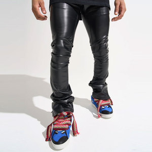 กางเกงหนังสำหรับผู้ชายกางเกงสตรีทแวร์คุณภาพสูงดีไซน์ใหม่ - Product Image 4