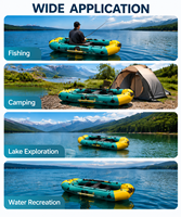 Bateau pneumatique robuste en PVC avec coque stable, plancher antidérapant et kit d'accessoires complet